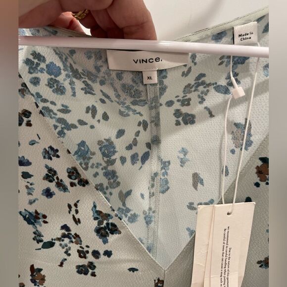 Vince Floral-print Hammered-satin Midi Dress In Sage Green.Size XL - Picture 10 of 16